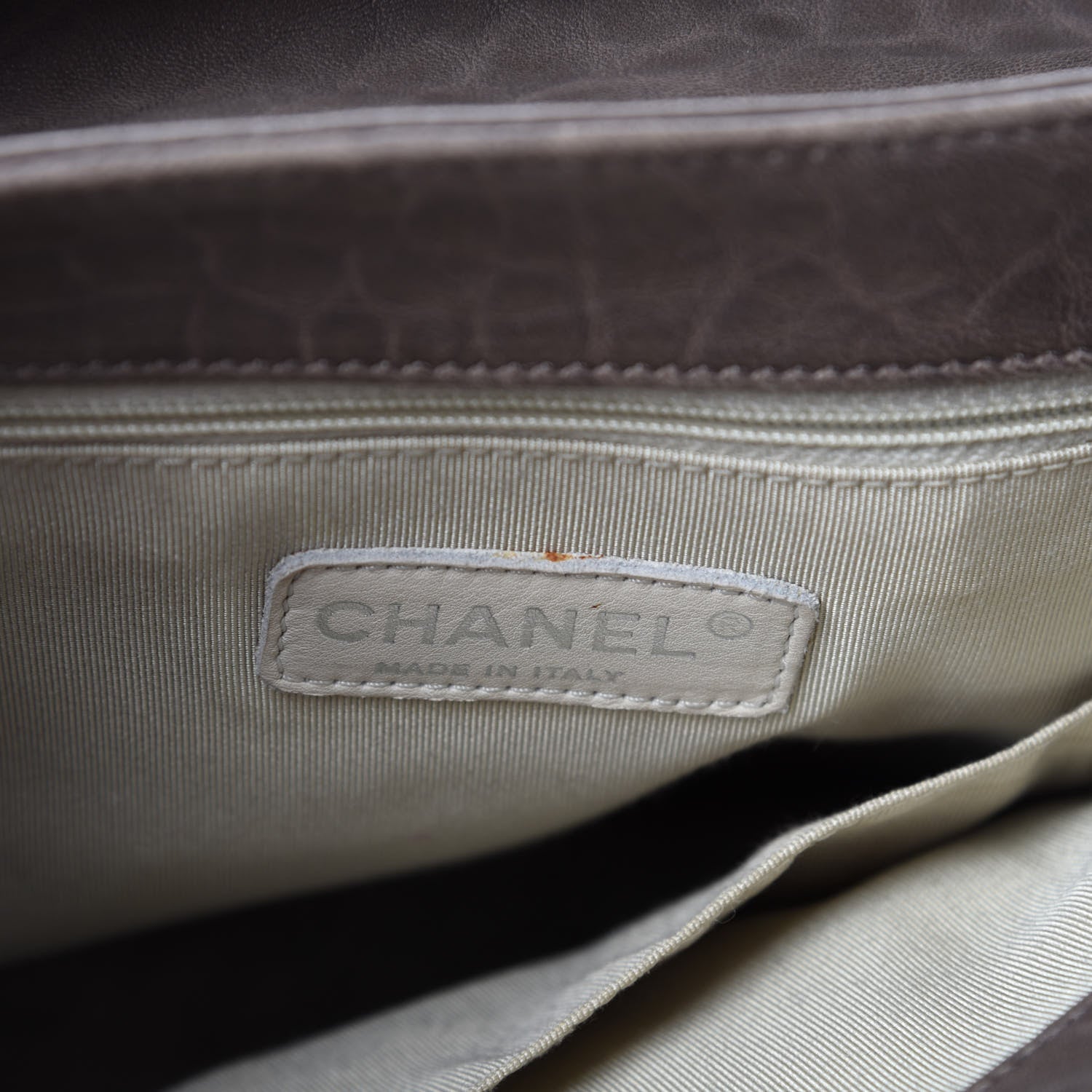Chanel Washed Lambskin Quilted Chain Around Maxi Flap Taupe 8 of 11