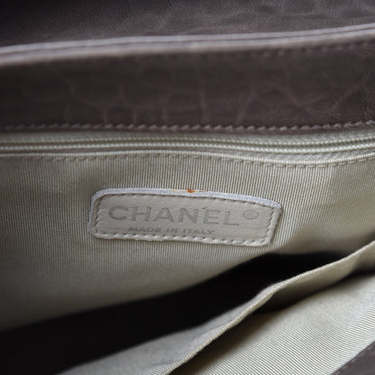 Chanel Washed Lambskin Quilted Chain Around Maxi Flap Taupe 8 of 11