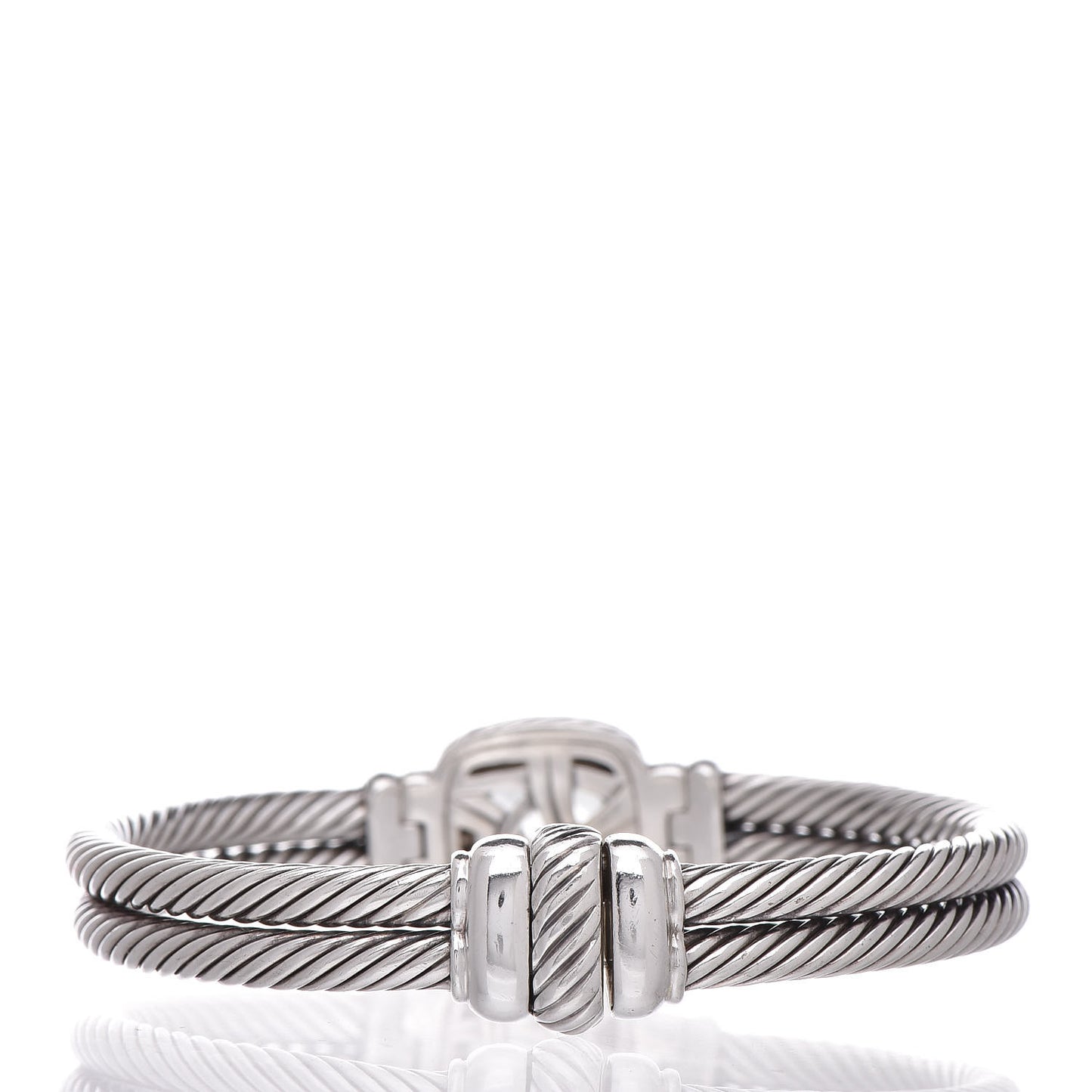 Sterling Diamond Prasiolite 10mm Albion Cable Bracelet