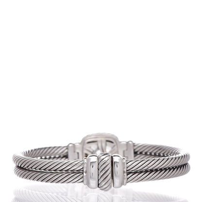 David Yurman Sterling Diamond Prasiolite 10mm Albion Cable Bracelet 3 of 5