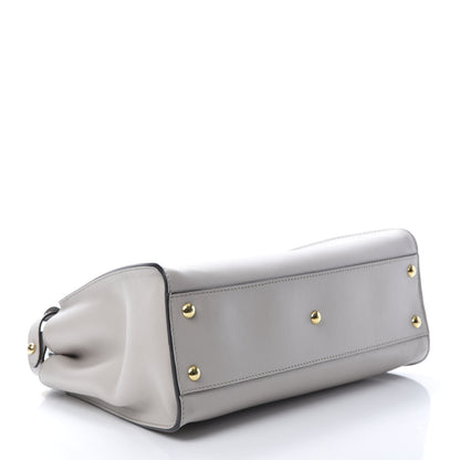 Fendi Vitello Seta Shiny Nappa Medium Peekaboo Iconic Satchel Grigio Polvere Magenta 4 of 12