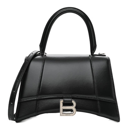 Balenciaga Shiny Box Calfskin Small Hourglass Top Handle Bag Black 1 of 9