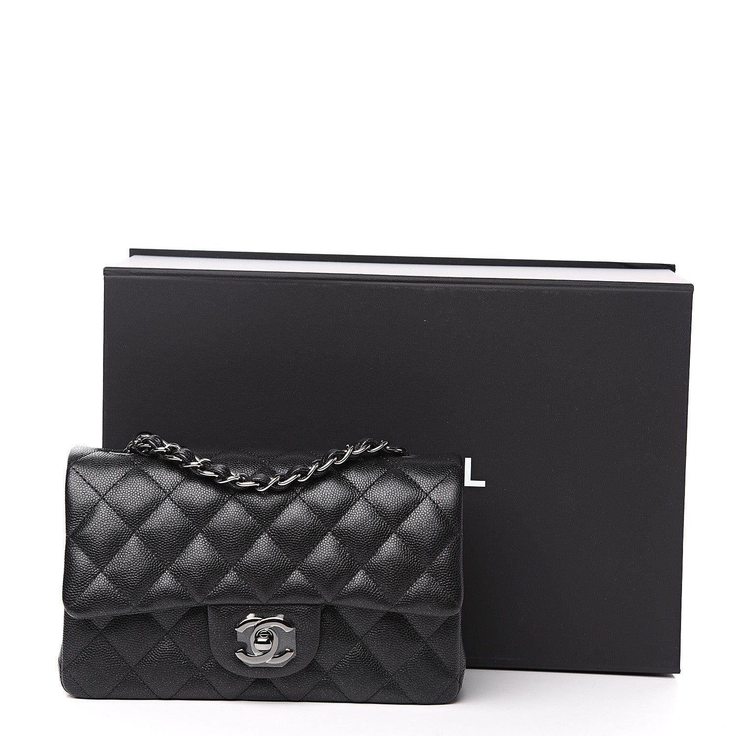Chanel Iridescent Caviar Quilted Mini Rectangular Flap Black 10 of 10