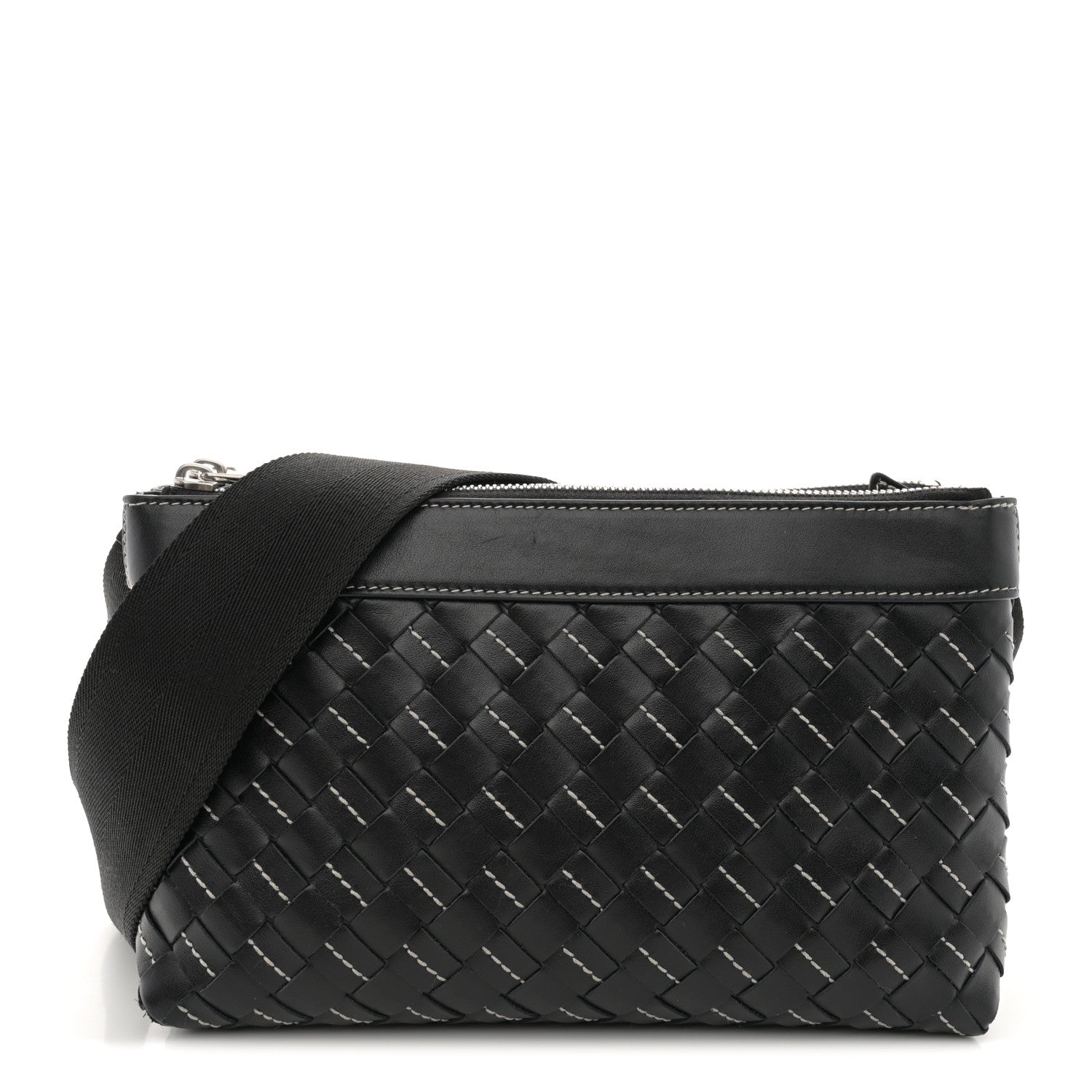 Bottega Veneta Nappa Intrecciato Duo Bag Black Natural 1 of 10