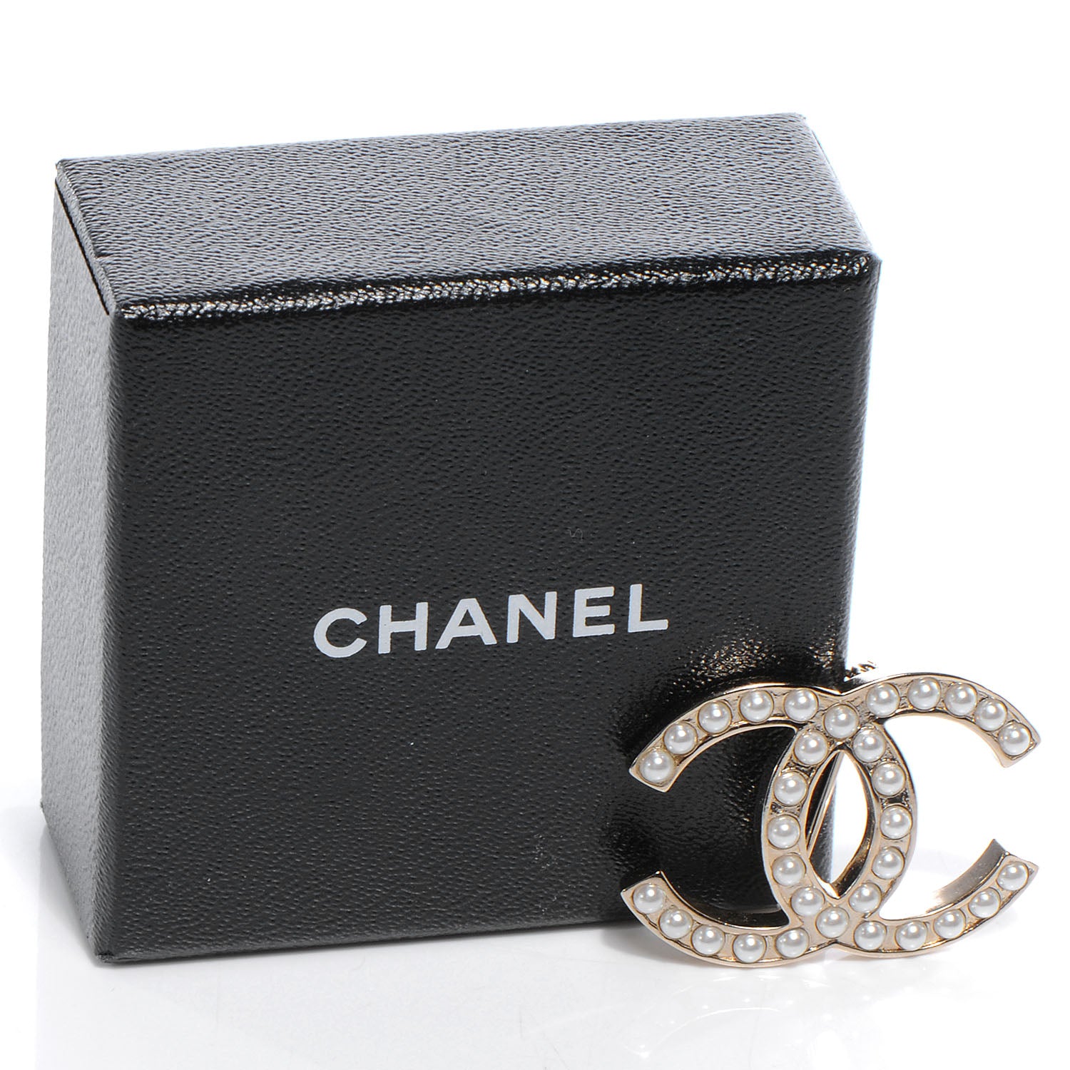 Chanel Faux Pearl CC Brooch Pin Light Gold 5 of 5