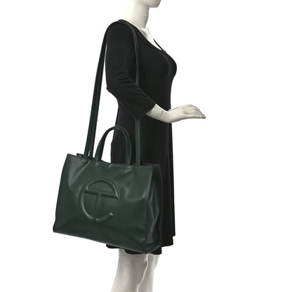Telfar Vegan Leather Medium Shopping Bag Dark Olive 2 of 11