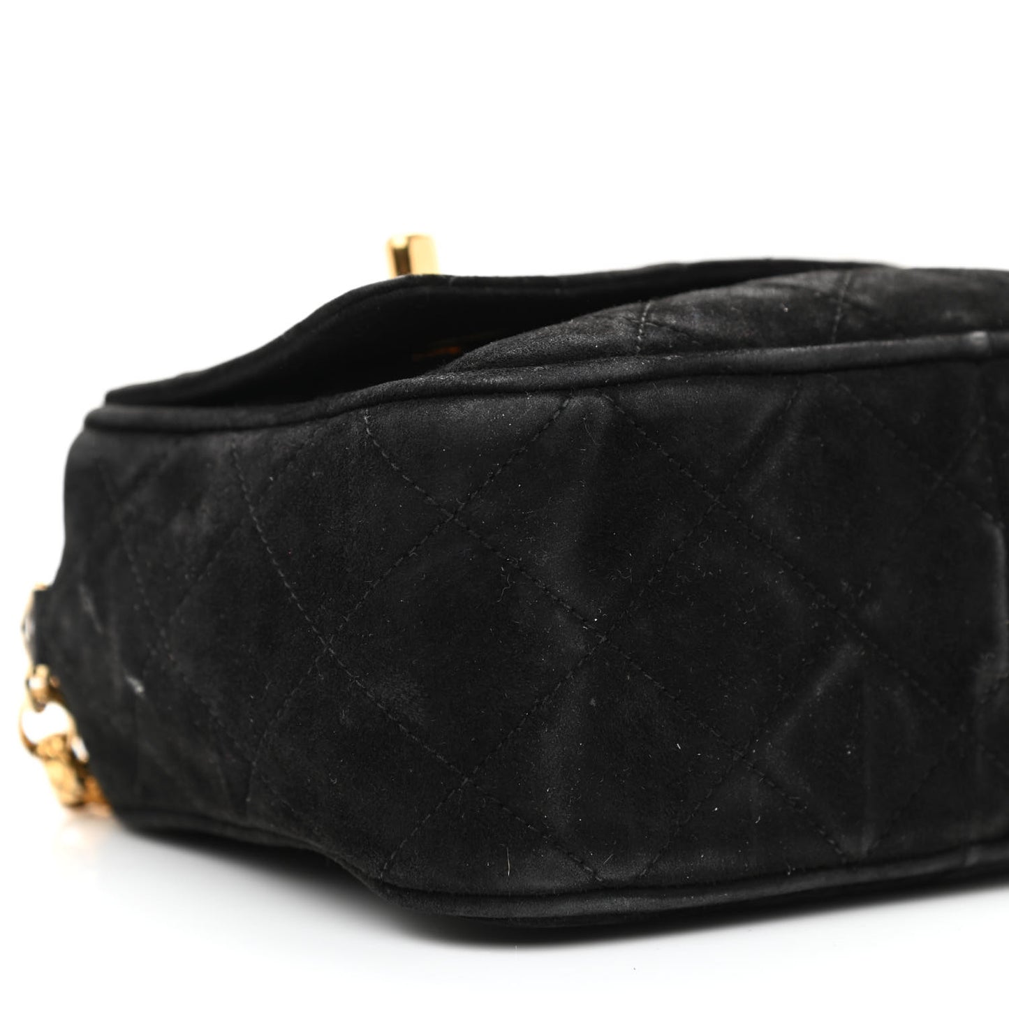 Suede Quilted CC Tassel Flap Camera Case Black