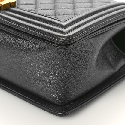 Chanel Metallic Calfskin Quilted Medium Boy Flap Grey 9 of 14