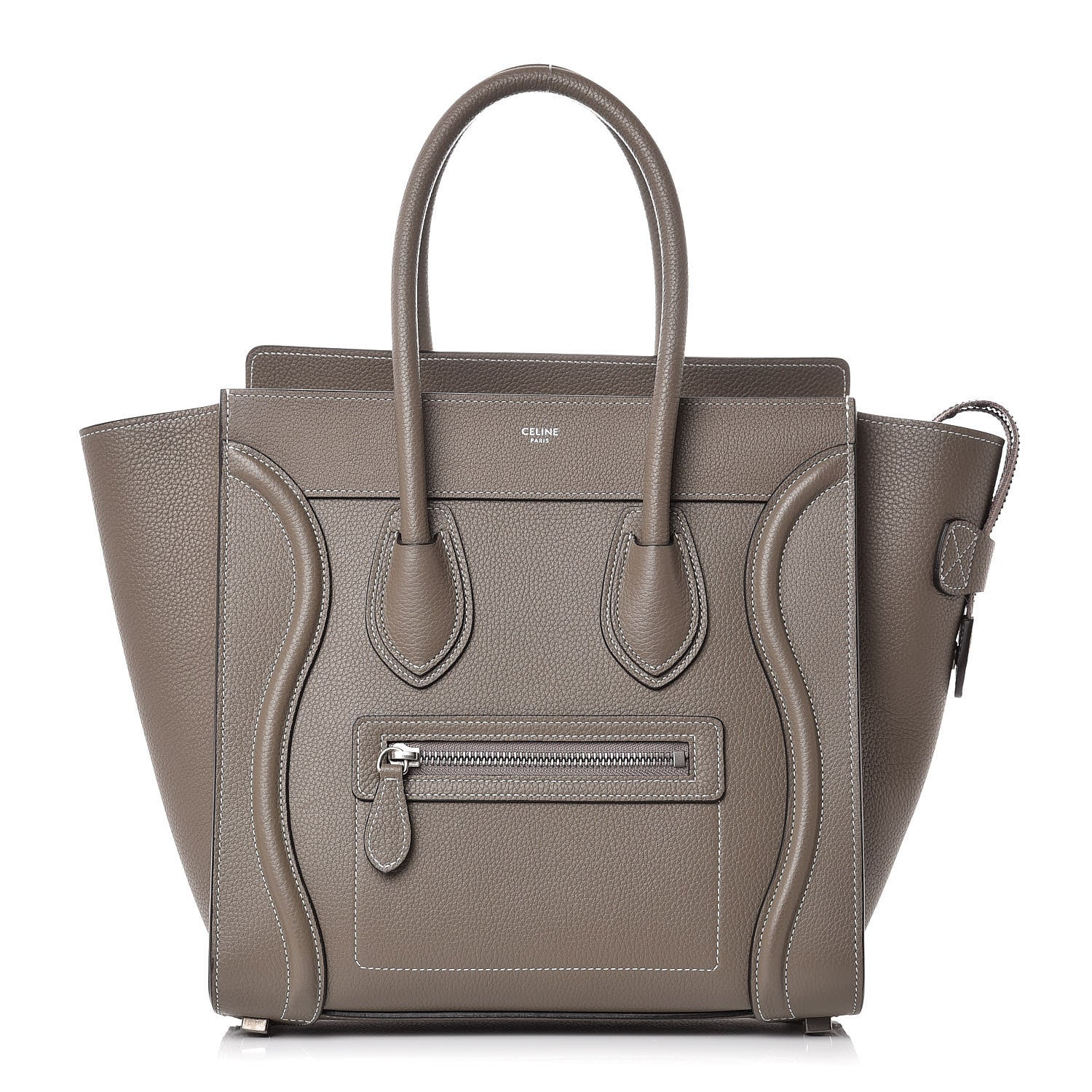 Celine Drummed Calfskin Micro Luggage Souris 1 of 8
