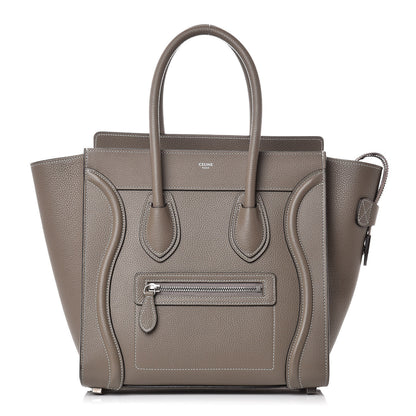 Celine Drummed Calfskin Micro Luggage Souris 1 of 8