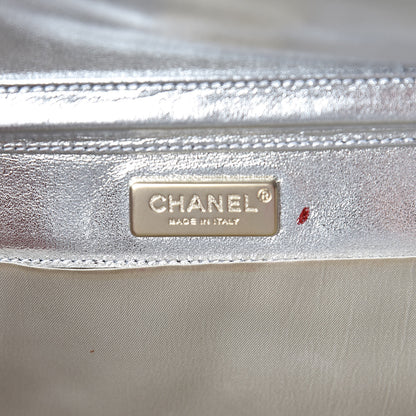 Chanel Metallic Lambskin Chain Clutch Silver 6 of 19