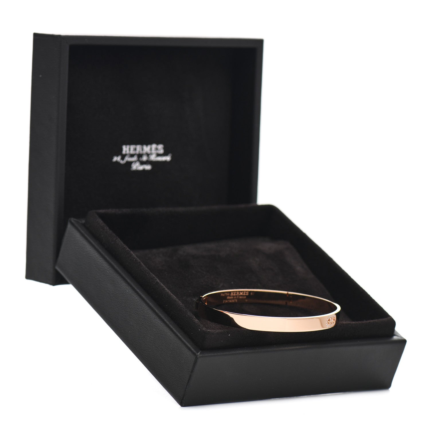 Hermes 18K Rose Gold Diamond PM H D'Ancre Bracelet ST 4 of 4