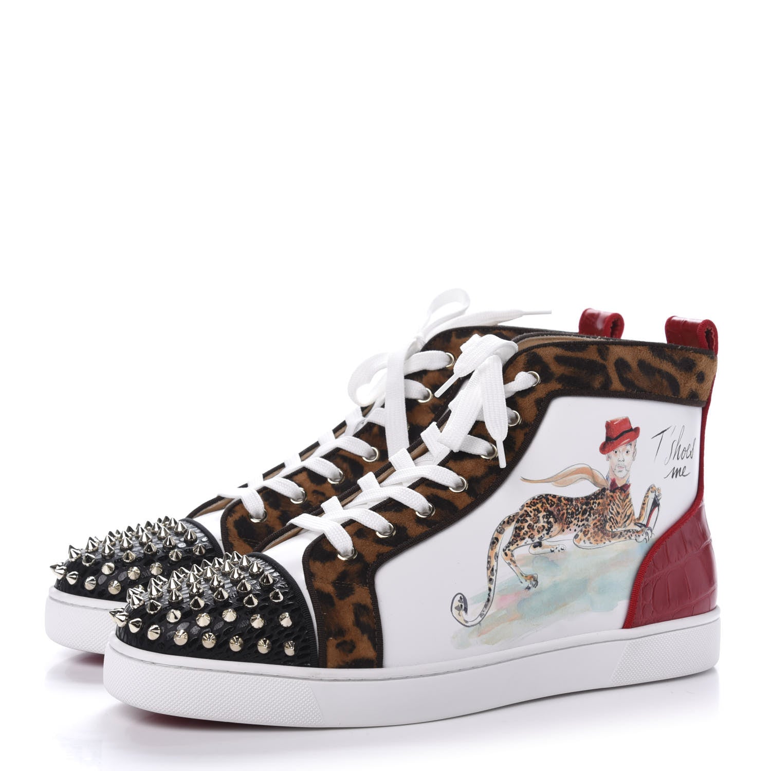 Christian Louboutin Calfskin Lou Spikes Paris Loubi Flat Sneakers 44.5 3 of 8