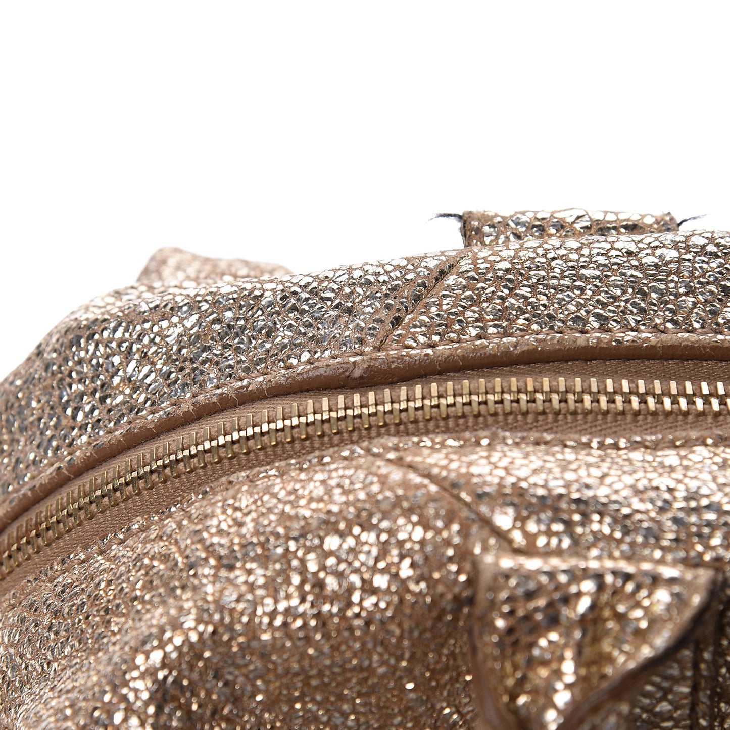 Volcano Crackled Calfskin Medium Easy Y Bag Gold