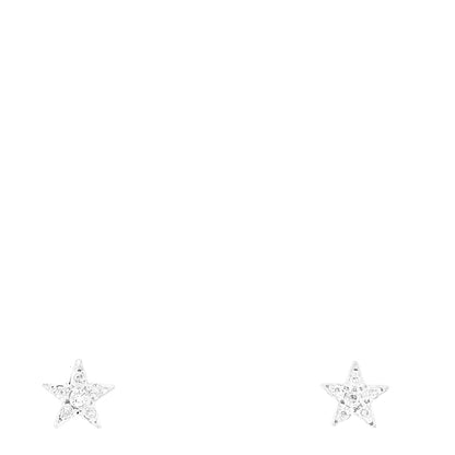 Jennifer Meyer 18K White Gold Diamond Mini Star Stud Earrings 1 of 4