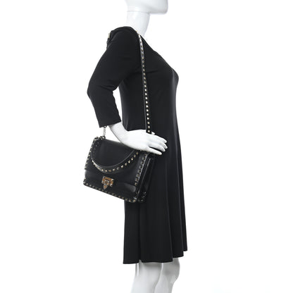 Valentino Garavani Vitello Rockstud Top Handle Shoulder Bag Black 2 of 10