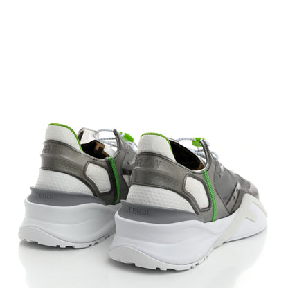 Fendi Fabric Calfskin Rubber Transparent Mens Fendi Flow Low Top Sneakers 9 Grigio Ultra White 4 of 10