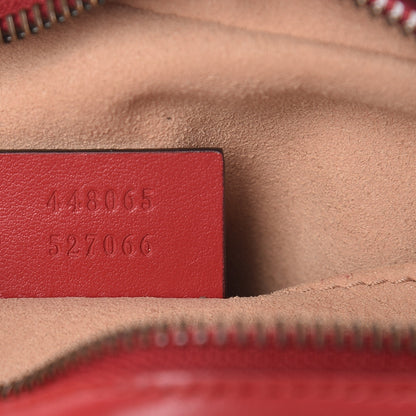 Gucci Calfskin Matelasse Mini GG Marmont Chain Shoulder Bag Hibiscus Red 7 of 10
