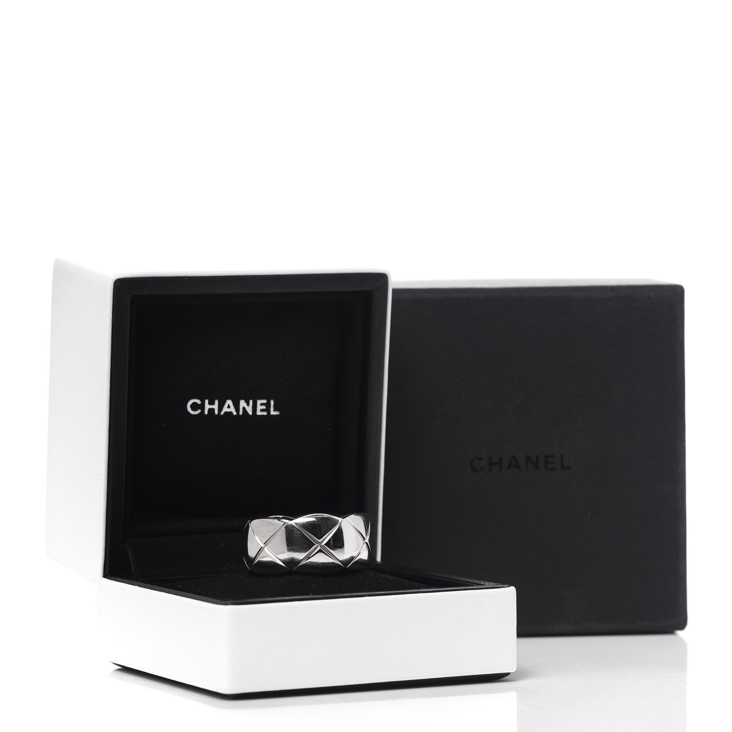 Chanel 18K White Gold Large Coco Crush Ring 63 10.25 6 of 6