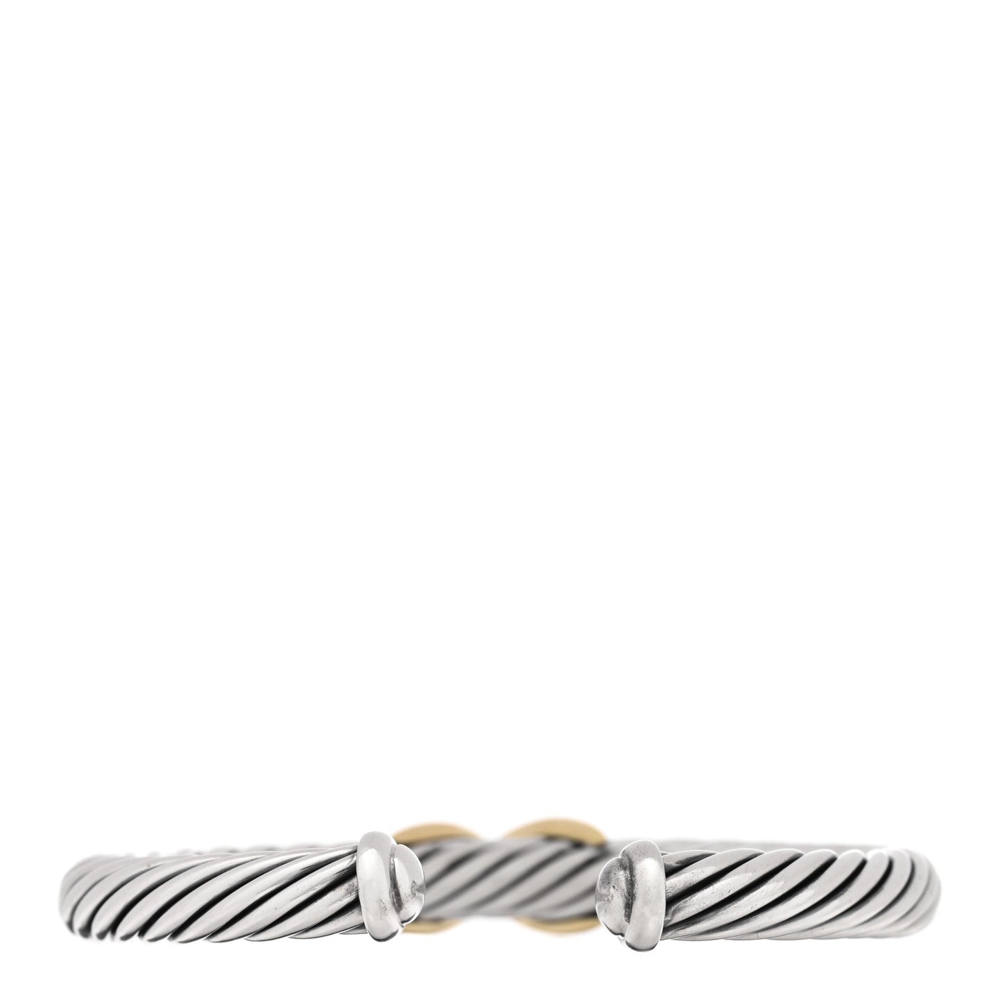 Sterling Silver 14K Yellow Gold 7mm X Station Cable Bracelet