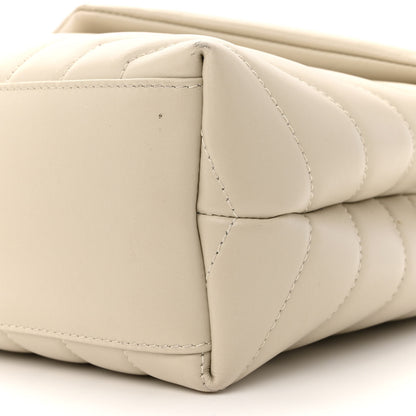 Saint Laurent Calfskin Y Quilted Monogram Small Loulou Chain Satchel Crema Soft 10 of 18
