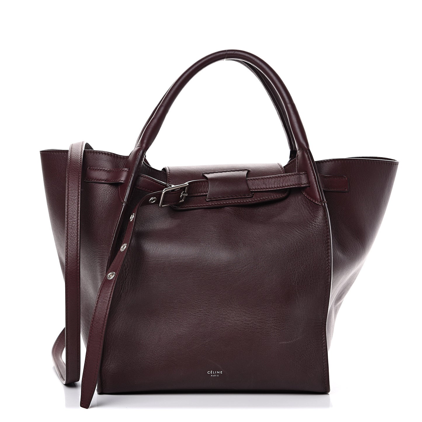 Supple Calfskin Small Big Bag Wine