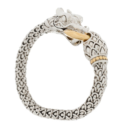 John Hardy Sterling Silver 18K Yellow Gold 6mm Naga Dragon Bracelet 1 of 4