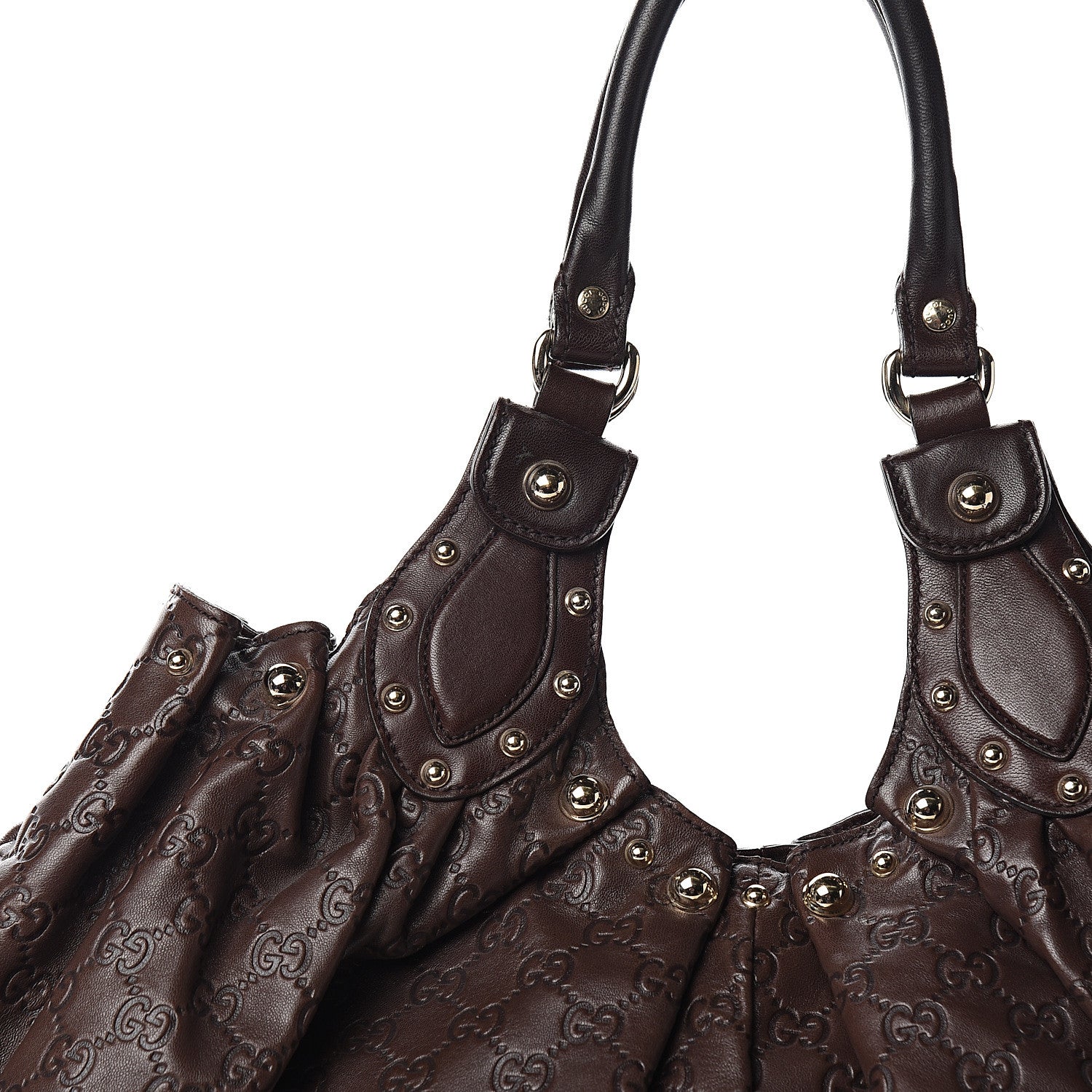 Gucci Guccissima Studded Pelham Shoulder Bag Dark Brown 9 of 9