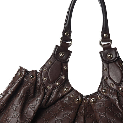 Gucci Guccissima Studded Pelham Shoulder Bag Dark Brown 9 of 9
