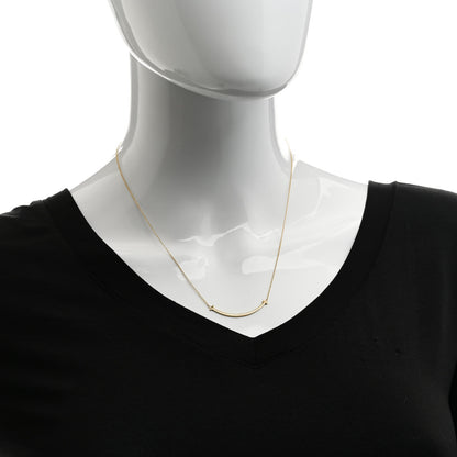 Tiffany 18K Yellow Gold Small T Smile Pendant Necklace 2 of 6