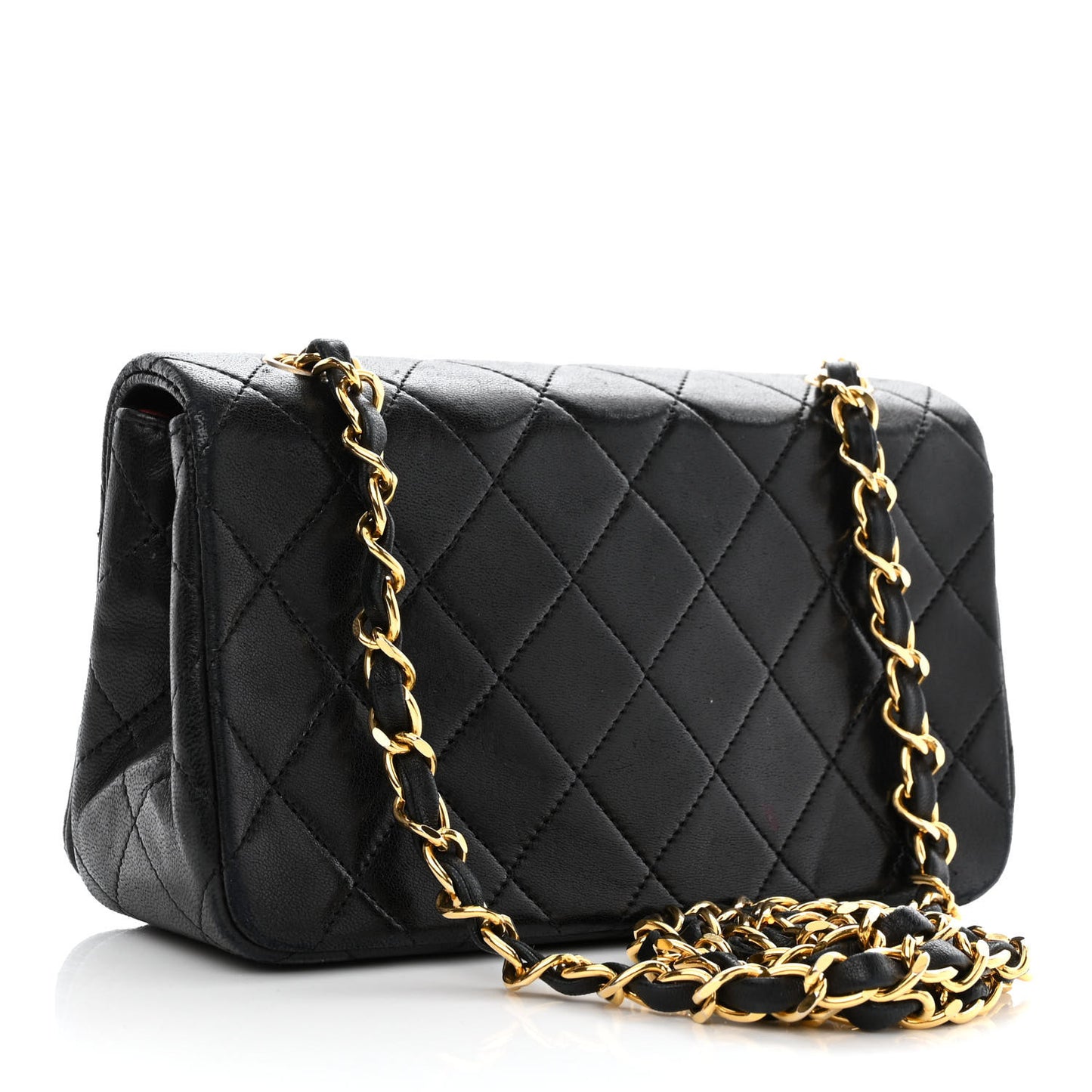 Lambskin Quilted Small Single Flap Black