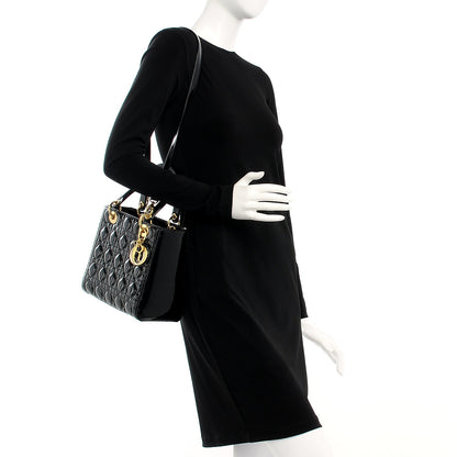 Christian Dior Patent Cannage Medium Lady Dior Black 2 of 8