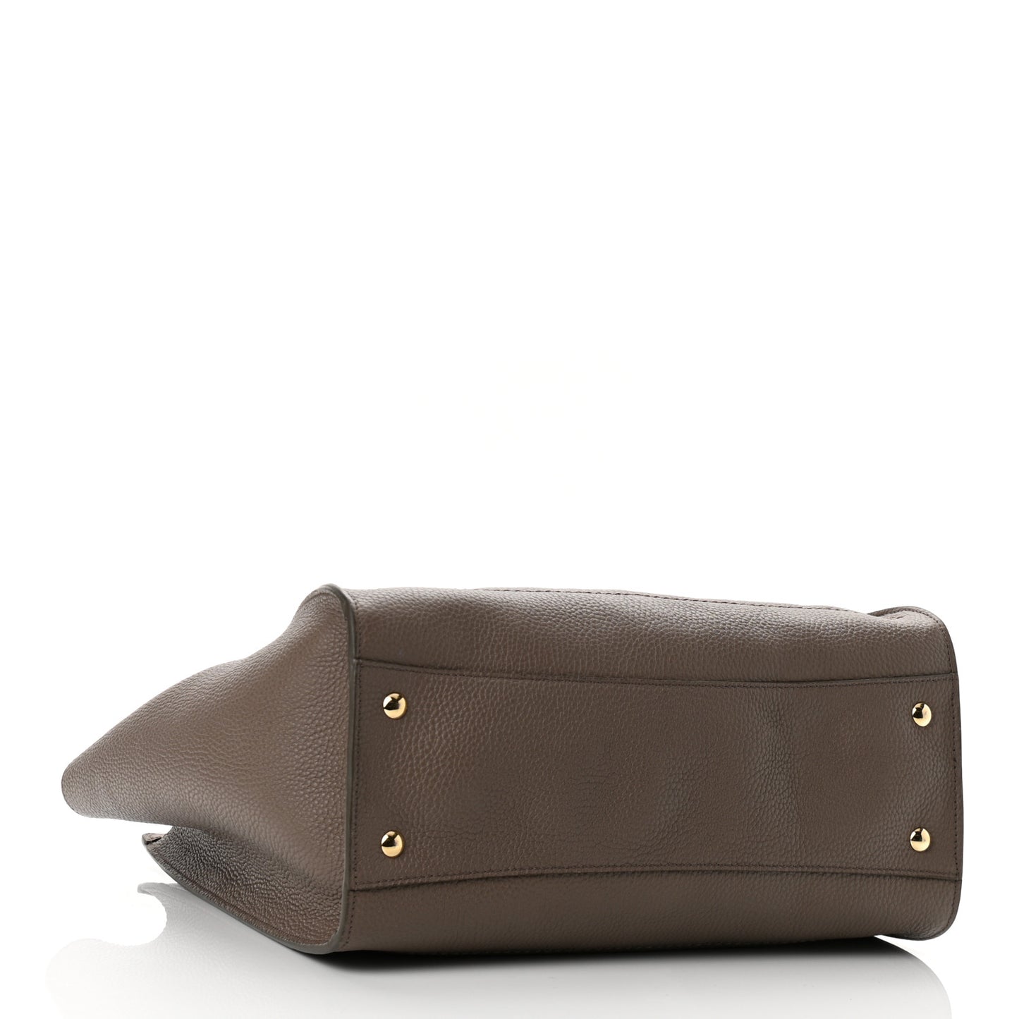 Hammered Calfskin Double Handle Medium Amy Tote Beige