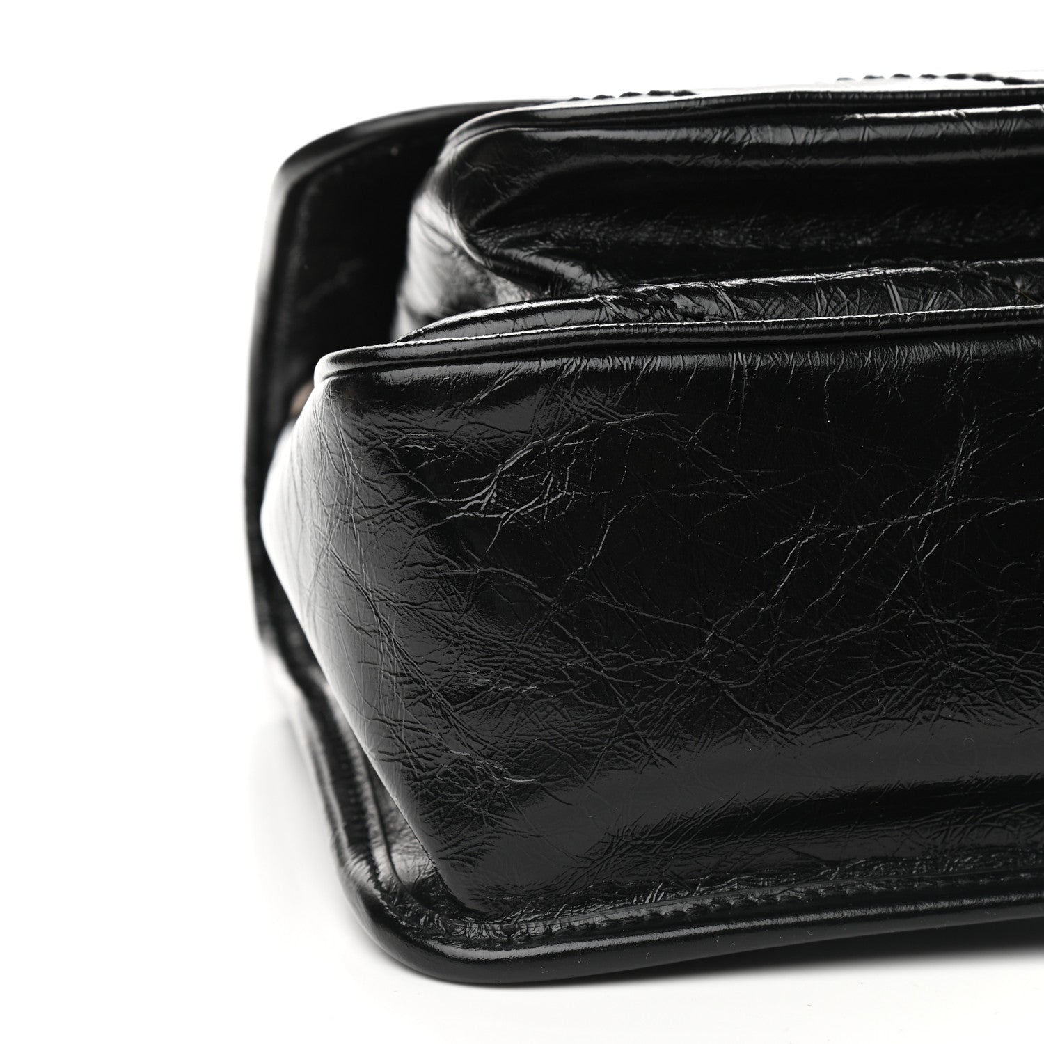 Saint Laurent Crinkled Calfskin Matelasse Monogram Medium Niki Chain Satchel Black 9 of 11