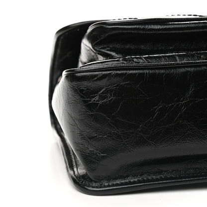 Saint Laurent Crinkled Calfskin Matelasse Monogram Medium Niki Chain Satchel Black 9 of 11