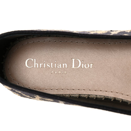 Christian Dior Cotton Embroidered Leopard Print Granville Espadrille 38 Natural 7 of 9