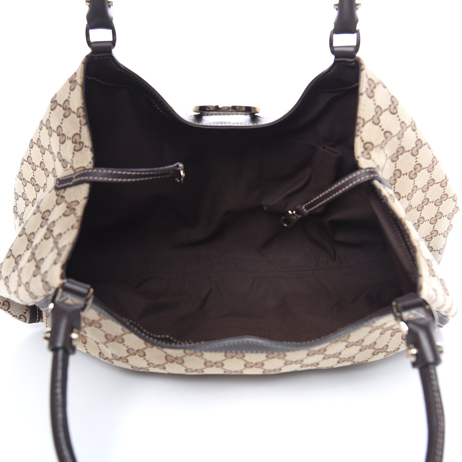 Gucci Monogram Large D Gold Hobo Dark Brown 5 of 9