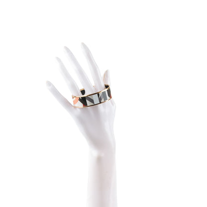 Hermes Enamel Printed Wide Perspective Cavaliere Bracelet 62 Rose Gold 2 of 4