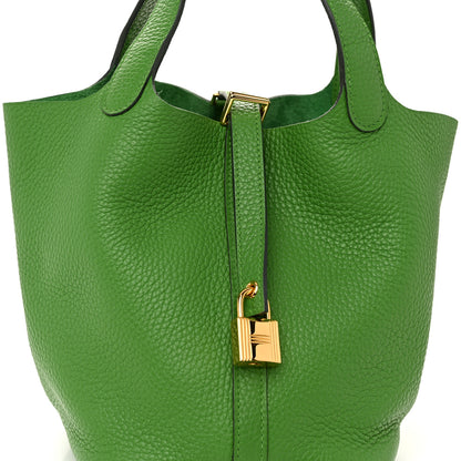 Hermes Taurillon Clemence Picotin Lock 18 PM Vert Yucca 8 of 11