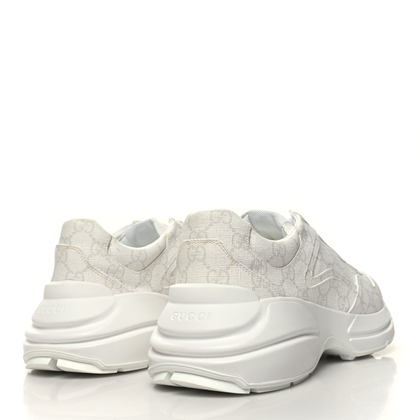 GG Supreme Monogram Mens Rhyton Sneakers 8 White