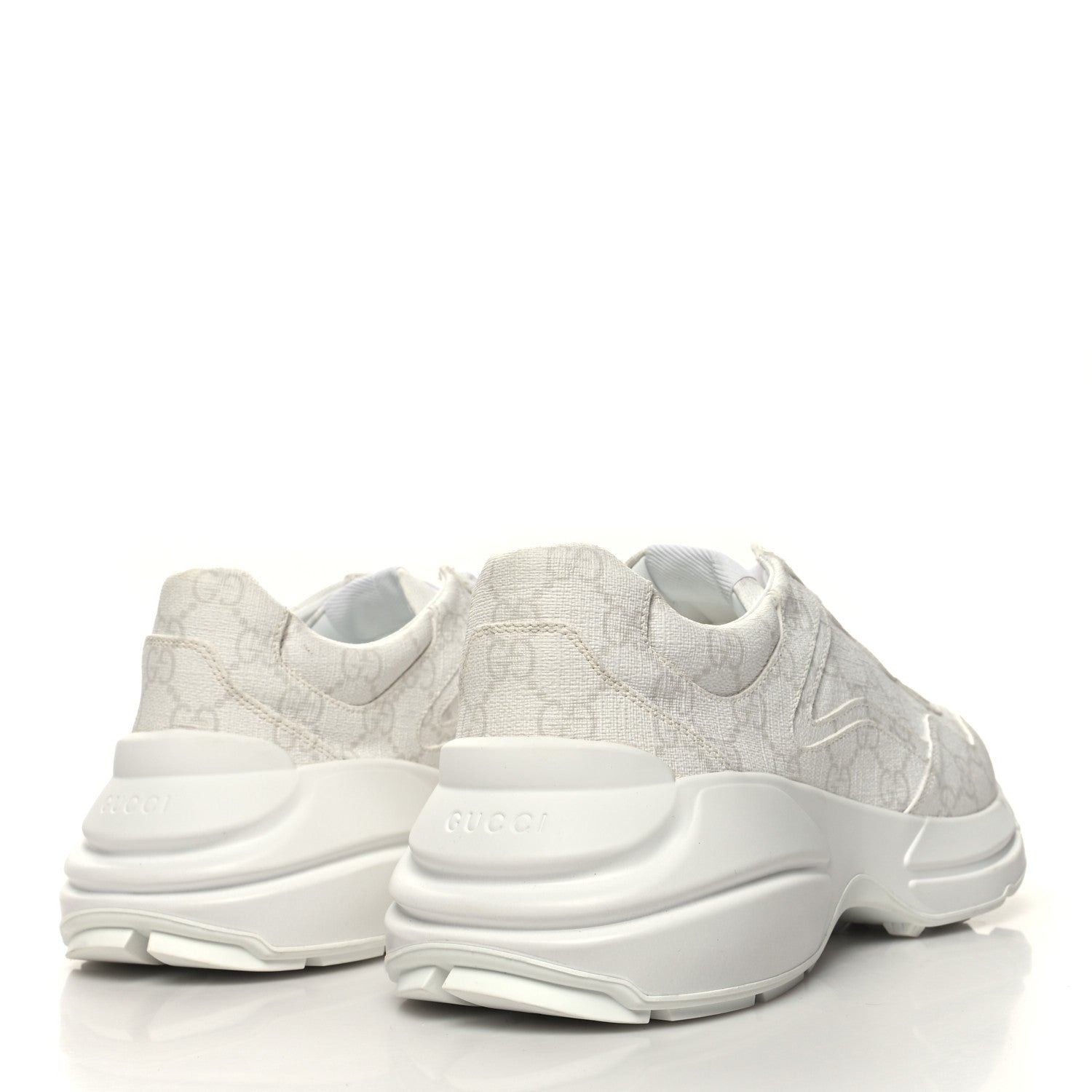 Gucci GG Supreme Monogram Mens Rhyton Sneakers 8 White 4 of 10