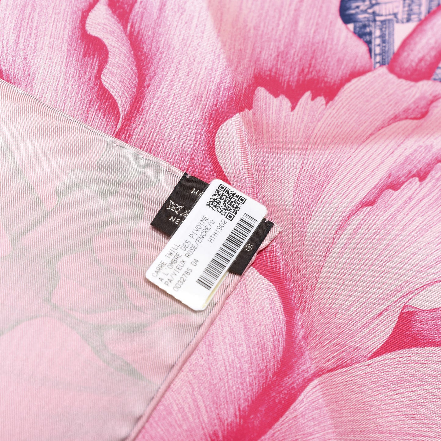 Silk A l'Ombre des Pivoines Scarf 90 Vieux Rose Encre