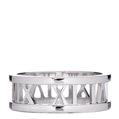 Tiffany 18K White Gold Atlas Open Ring 54 6.75 1 of 4