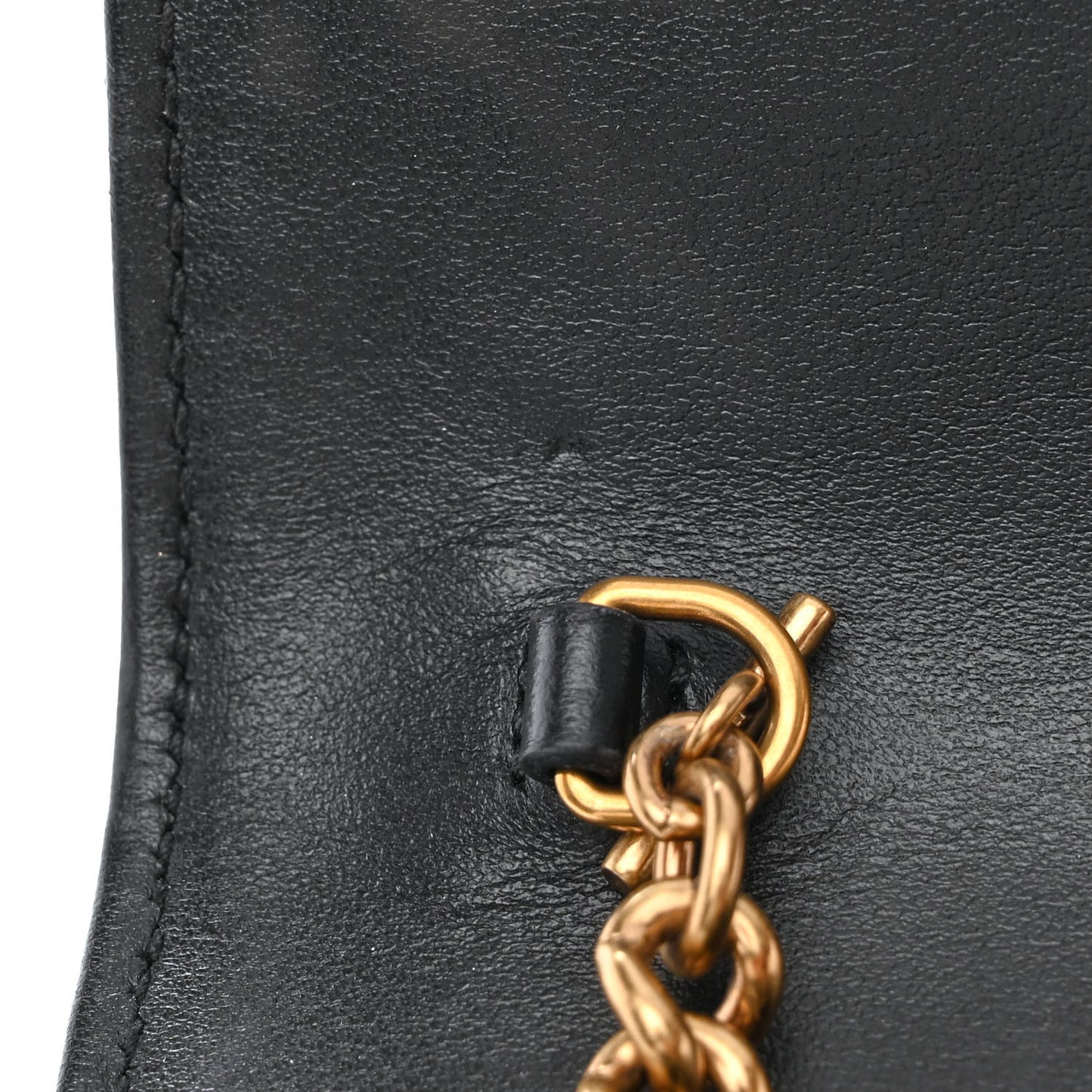 Calfskin Matelasse GG Marmont Chain Wallet Black