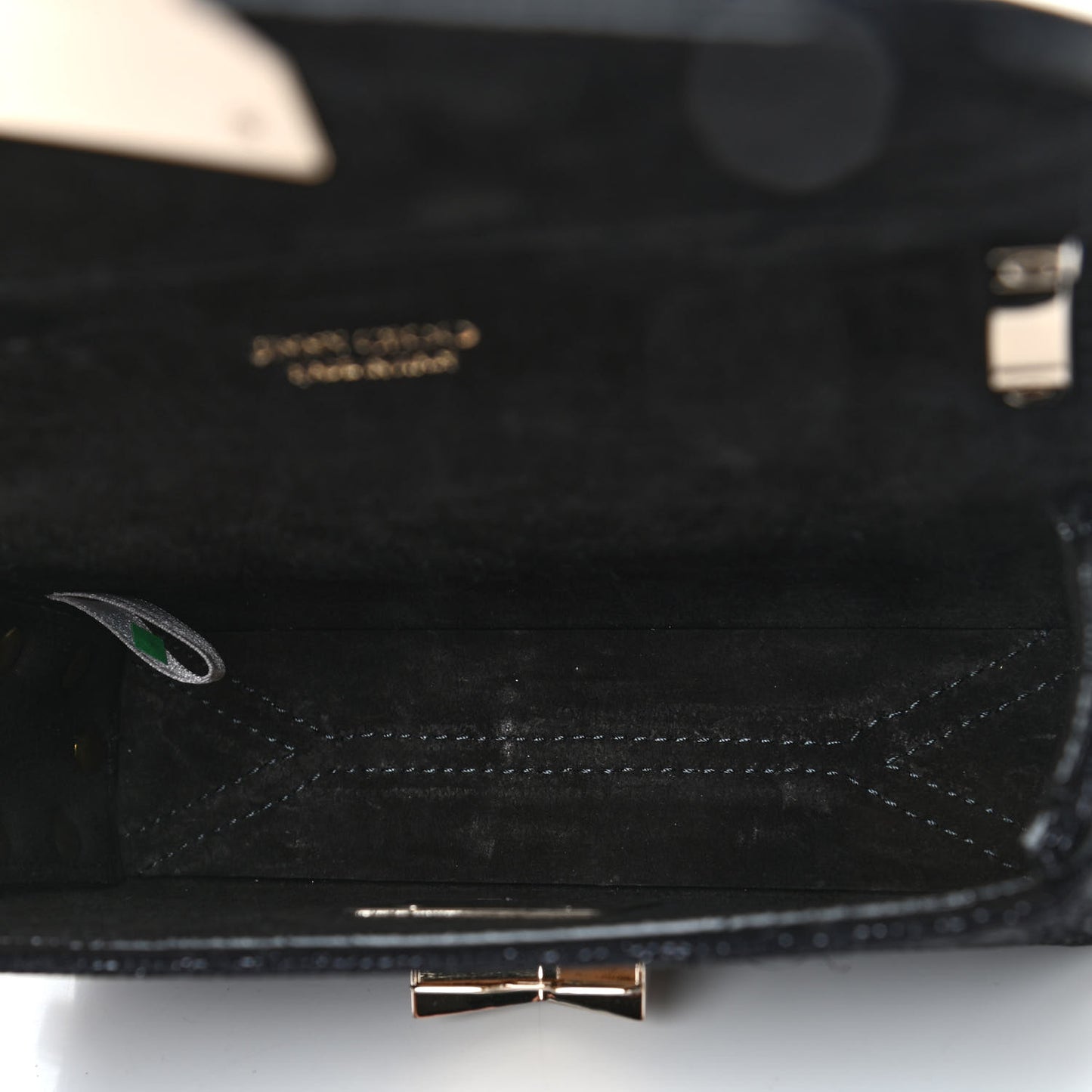 Wetlook Fabric Mini Lockett Shoulder Bag Black