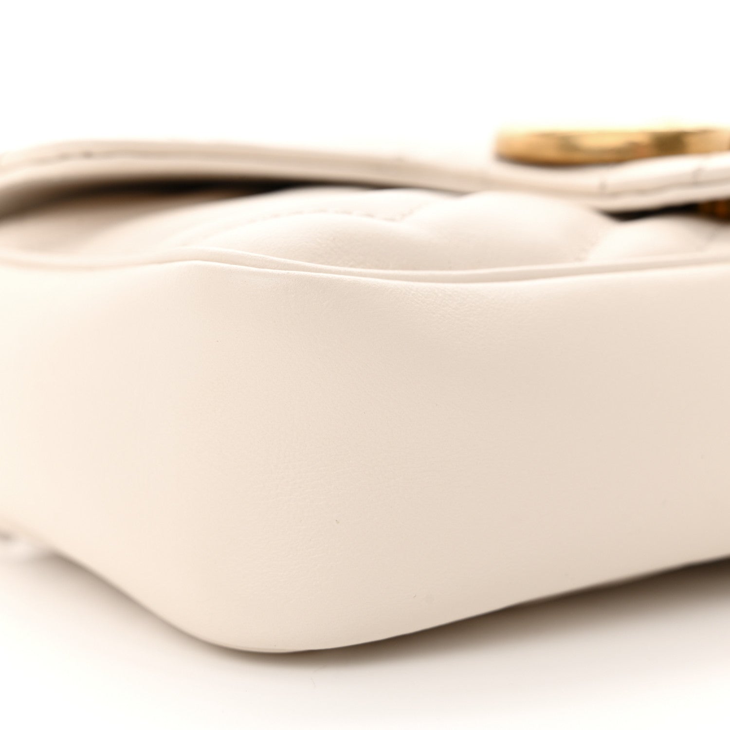 Gucci Calfskin Matelasse Super Mini GG Marmont Shoulder Bag White 9 of 10