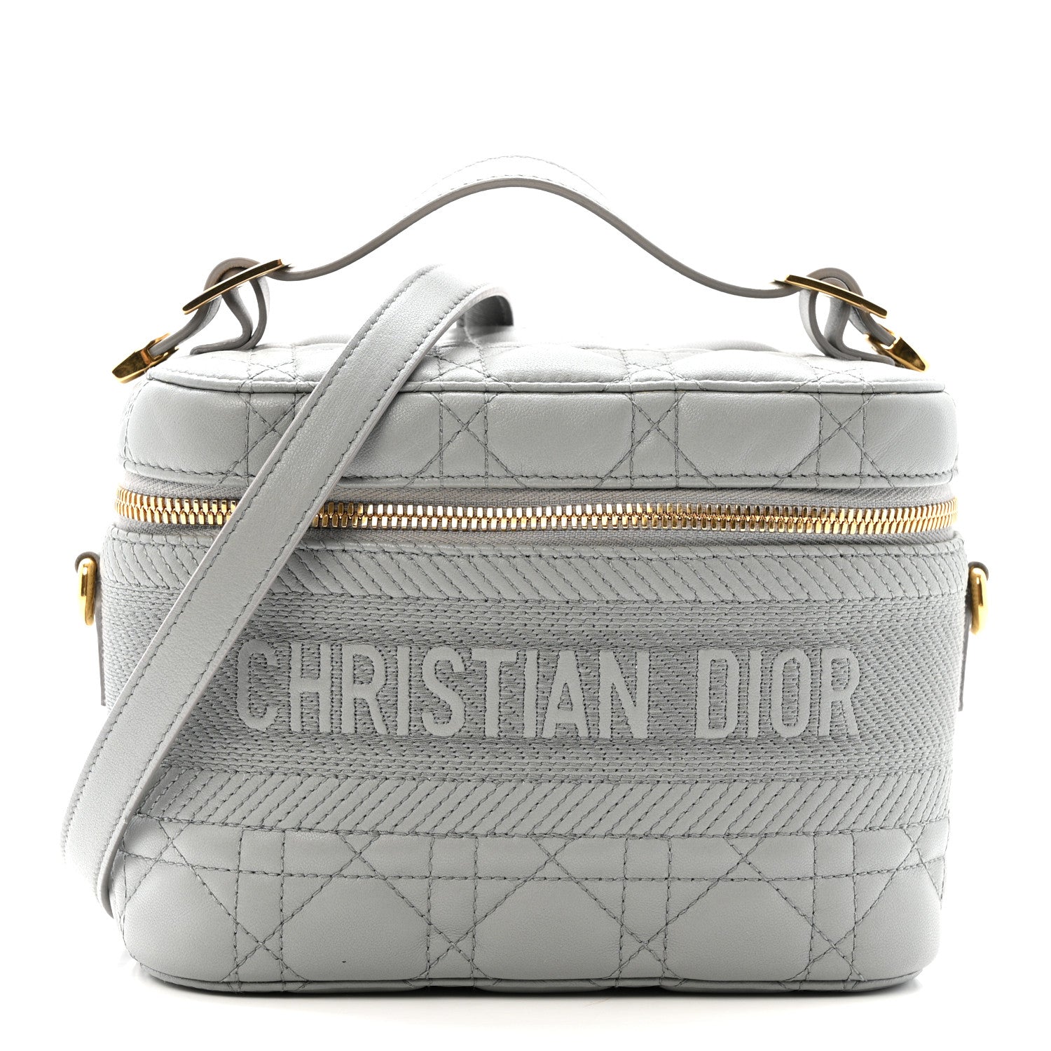 Christian Dior Lambskin Cannage Small Diortravel Vanity Case Cloud Blue 1 of 12