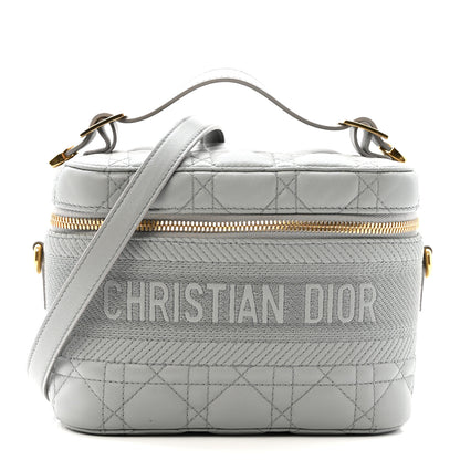 Christian Dior Lambskin Cannage Small Diortravel Vanity Case Cloud Blue 1 of 12