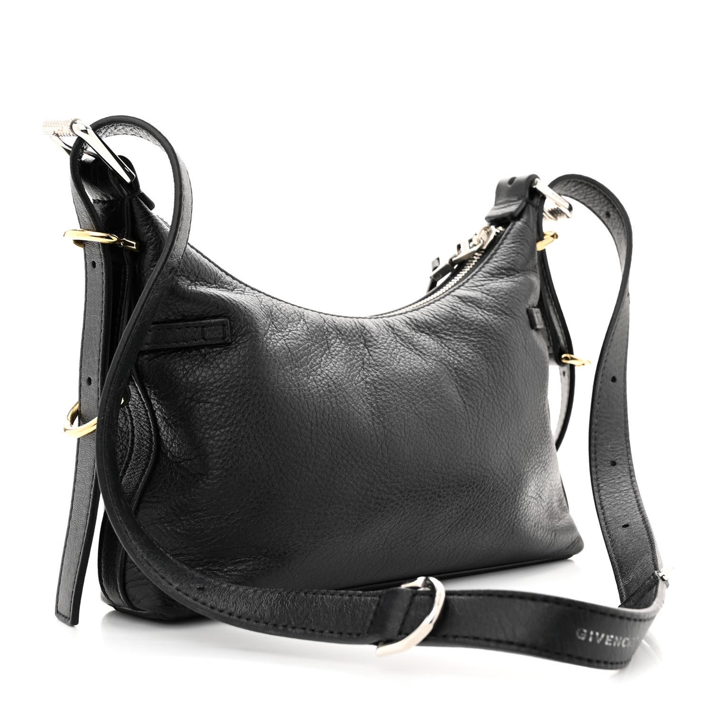 Tumbled Calfskin Mini Voyou Boyfriend Party Bag Black