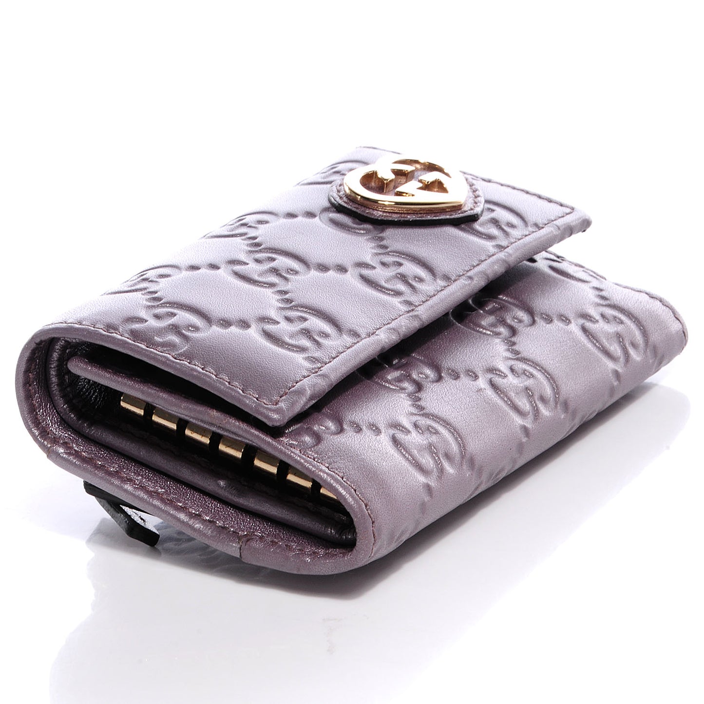 Metallic Soft Guccissima Lovely 6 Key Holder Wallet Senanque